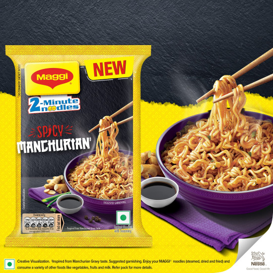 MAGGI 2-Minute Spicy Manchurian Noodles, Easy to Cook Instant Noodles, 244g