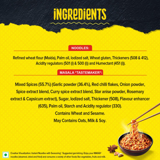 MAGGI 2-Minute Spicy Garlic Noodles, Easy to Cook Instant Noodles, Tasty Twist of Spicy & Garlic, 248g