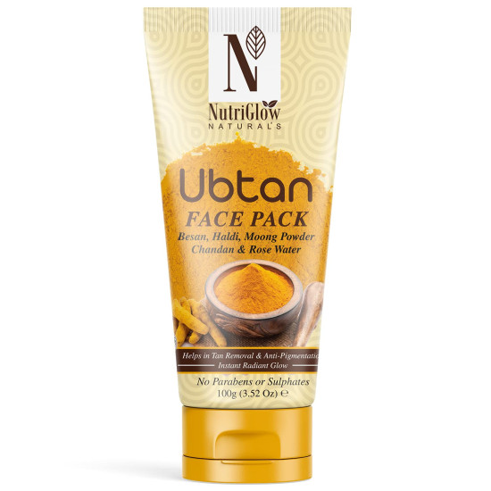 NutriGlow Natural’s Ubtan Face & Body Pack for Glowing Skin with Haldi & Chandan, 100g