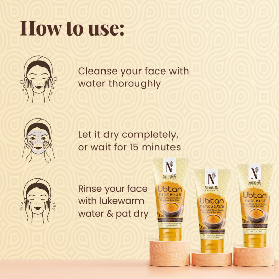 NutriGlow Natural’s Ubtan Face & Body Pack for Glowing Skin with Haldi & Chandan, 100g