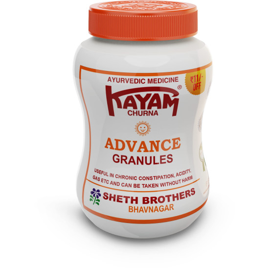 Sheth Brothers Kayam Churna Advance Granules | Kayam Churan Constipation Relief Medicine | Kayam Churna Powder Ayurvedic Medicine for Indigestion | Pack of 3