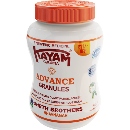 Sheth Brothers Kayam Churna Advance Granules | Kayam Churan Constipation Relief Medicine | Kayam Churna Powder Ayurvedic Medicine for Indigestion | Pack of 3