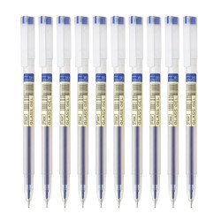 FLAIR Glass Gel Pen Wallet Pack | Tip Size 0.6 mm | Water Proof Ink For Smooth Flow System | Low-Viscosity Ink For Smudge Free Writing | Blue ink, Pack of 10