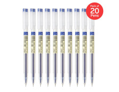 FLAIR Glass Gel Pen Wallet Pack | Tip Size 0.6 mm | Water Proof Ink For Smooth Flow System | Low-Viscosity Ink For Smudge Free Writing | Blue Ink, Pack Of 20