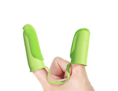 Inralimot Dog Toothbrush Cat Finger, Teeth Cleaning Set Soft Bristles for Easy Dental Care Toothbrush Suitable for Large to Small Dogs Cats and Small Pets Color: Pink or cyan,Manual, Adult