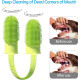 Inralimot Dog Toothbrush Cat Finger, Teeth Cleaning Set Soft Bristles for Easy Dental Care Toothbrush Suitable for Large to Small Dogs Cats and Small Pets Color: Pink or cyan,Manual, Adult