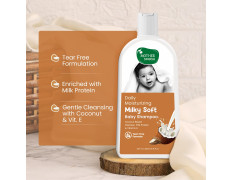 Mother Sparsh Milky Soft Baby Shampoo - 200ml | For Daily Moisturizing | Tear Free Formula With Milk Protein, Vitamin E & Coconut Oil