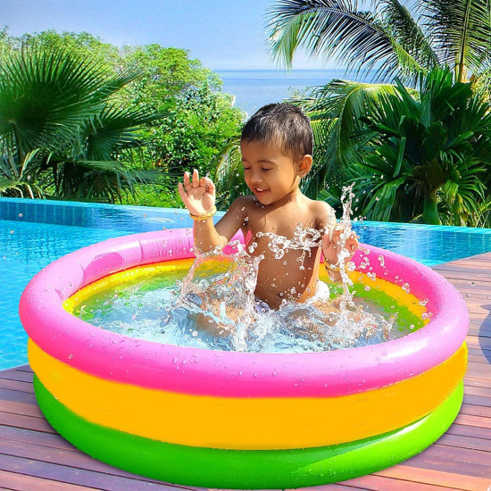 Toyshine 3 Feet Inflatable Kids Pool Bath Pool Tub, Summer Water Fun Bathing Tub Toy for Kids - 34x 10 Inches