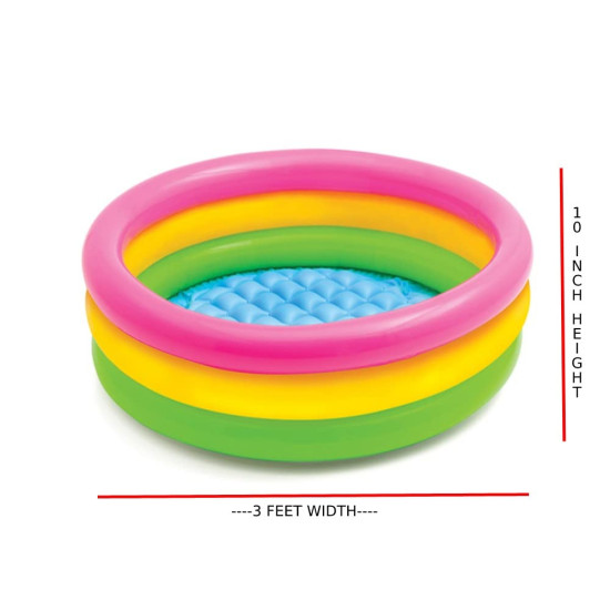 Toyshine 3 Feet Inflatable Kids Pool Bath Pool Tub, Summer Water Fun Bathing Tub Toy for Kids - 34x 10 Inches