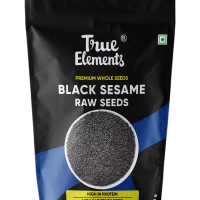 True Elements Raw Black Sesame Seeds 400gm - Black Til Seeds for Eating | Natural Black Gingelly Oil Seeds | Indian Spices for Everyday Essentials | Versatile ingridient | Antioxidant rich | Kaale Til