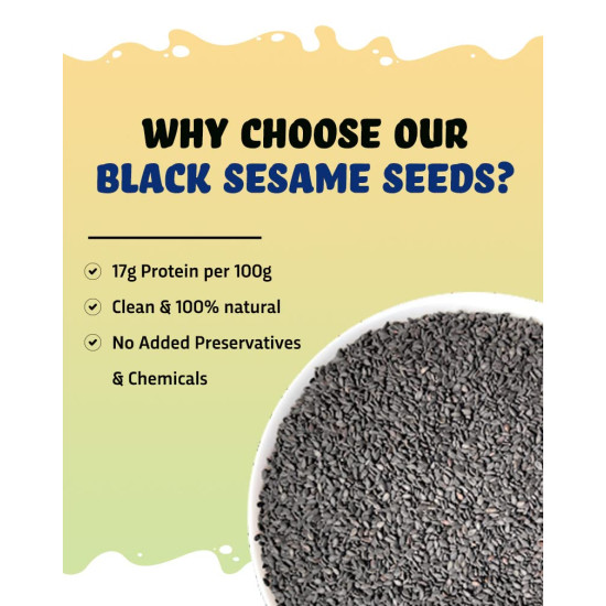 True Elements Raw Black Sesame Seeds 400gm - Black Til Seeds for Eating | Natural Black Gingelly Oil Seeds | Indian Spices for Everyday Essentials | Versatile ingridient | Antioxidant rich | Kaale Til