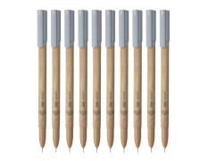 FLAIR Woody Ball Pen Wallet Pack | 0.7 mm Tip Size | Attractive Woody Design | Smooth Ink Flow System With Low-Viscosity Ink | Smudge Free Writing | Black Ink, Set Of 10 Pens