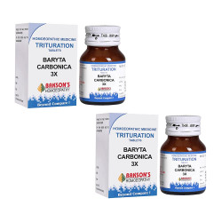 Dr. Bakshi's BAKSON'S HOMOEOPATHY BARYTA CARBONICA-3X TABLETS (100 UNITS) - Pack of 2