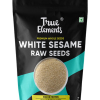 True Elements Raw White Sesame Seeds 400gm - 100% Clean and Natural White Til | Safed Til Seeds for Eating | Everyday Essentials Indian Spices | Non - GMO | Antioxidant rich |