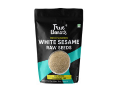 True Elements Raw White Sesame Seeds 400gm - 100% Clean and Natural White Til | Safed Til Seeds for Eating | Everyday Essentials Indian Spices | Non - GMO | Antioxidant rich |