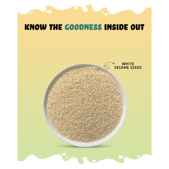True Elements Raw White Sesame Seeds 400gm - 100% Clean and Natural White Til | Safed Til Seeds for Eating | Everyday Essentials Indian Spices | Non - GMO | Antioxidant rich |