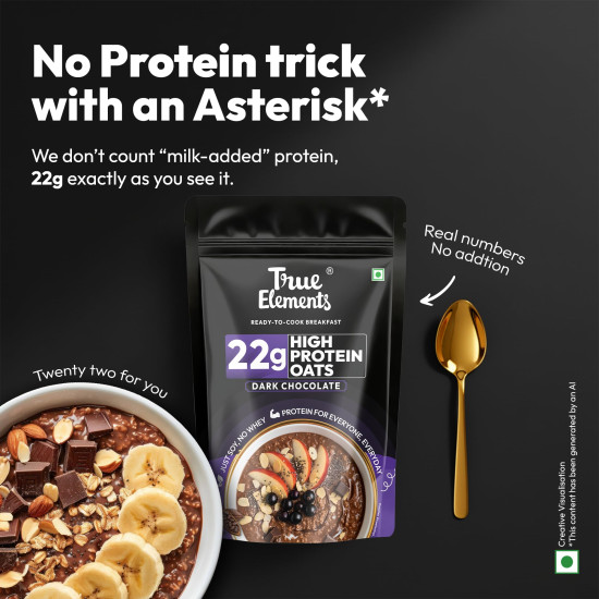 True Elements High Protein Oats 400g | 22g Protein | High Protein Rolled Oats | 100% Wholegrain | Rich in Fiber | No Added Sugar | Healthy Breakfast Cereal True Elements High Protein Oats 400g | 22g Protein | High Protein Rolled Oats | 100% Wholegrain | Rich in Fiber | No Added Sugar | Healthy Breakfast Cereal