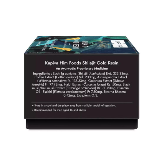 Kapiva Shilajit/Shilajeet Gold Resin - 40g | Super Saver Pack | 500mg/Serving | 80 Servings | Boost Muscle Growth & Stamina | Contains 24 Carat Gold | 100% Ayurvedic