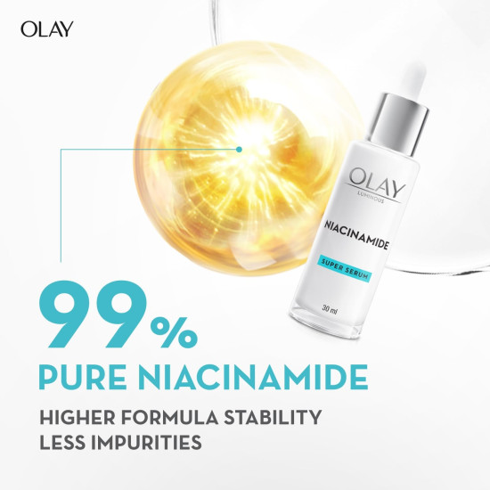 Olay Face Serum | Clear and Even Skin | Fights Dullness and Provides Radiant Glow| Normal, Oily, Dry, Combination Skin | Paraben and Sulphate Free (30ml, Niacinamide) Olay Face Serum | Clear and Even Skin | Fights Dullness and Provides Radiant Glow| Normal, Oily, Dry, Combination Skin | Paraben and Sulphate Free (30ml, Niacinamide)