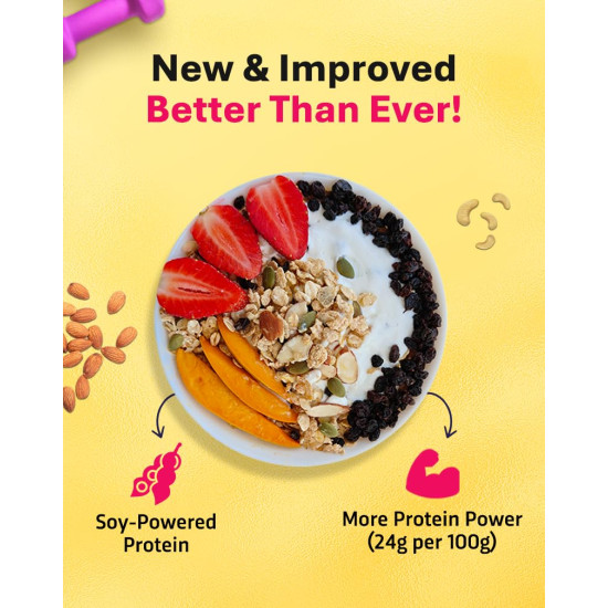 True Elements Protein Muesli 1kg - 24g Clean Protein | With 15% Millets, Almonds, Seeds & Black Currant | High Protein Breakfast Cereal | 100% Wholegrain Muesli True Elements Protein Muesli 1kg - 24g Clean Protein | With 15% Millets, Almonds, Seeds & Black Currant | High Protein Breakfast Cereal | 100% Wholegrain Muesli