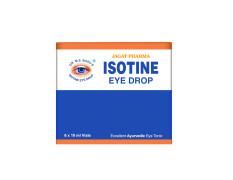 Jagat Pharma Isotine Eye Drop Palash Apamarg with 8 herbs |For Digital Screen Strain Redness Irritation Eye Pain Increased Screen Time Pollution|1 Box (10ml X 6 eye drops)