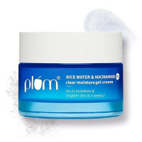 Plum 2% Niacinamide & Rice Water Superlight Gel Cream Moisturizer for Face | Oil-Free Hydration | Brightens, Fades Blemishes | Dermat-Tested | All Skin Types | Women & Men | 100% Vegan | 50 g