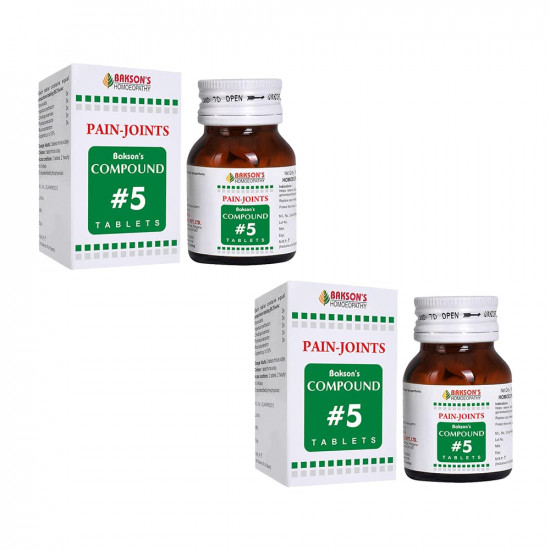 Dr. Bakshi's BAKSON'S HOMOEOPATHY COMPOUND #5 TABLETS-100 TABS (Pack of 2)