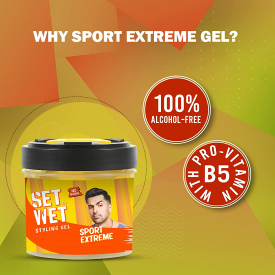 SET WET Styling Combo for Men, Sport Extreme Hair Gel, 250g + Cool Avatar Deodorant for Men, 150ml