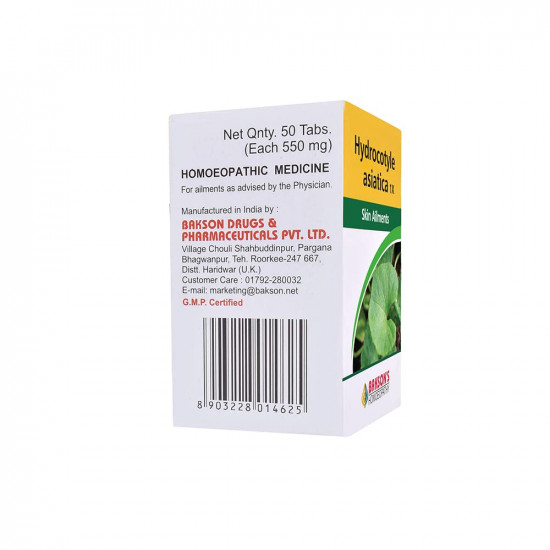 Dr. Bakshi's BAKSON'S HOMOEOPATHY HYDROCOTYLE ASIATICA -1X-50TAB (Pack of 2)