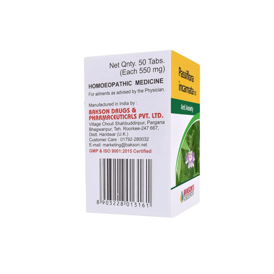 Dr. Bakshi's BAKSON'S HOMOEOPATHY PASSIFLORA INCARNATA -1X-50TAB (Pack of 2)