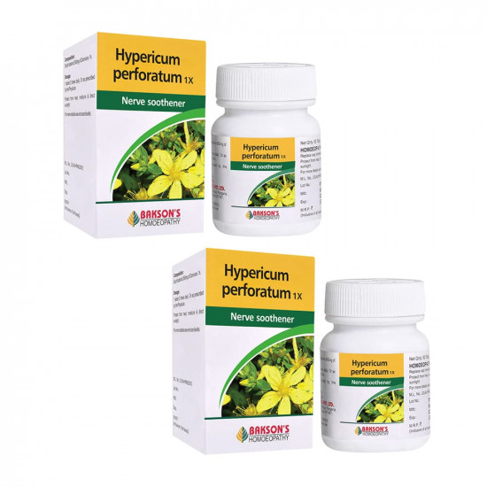 Dr. Bakshi's BAKSON'S HOMOEOPATHY HYPERICUM PERFORATUM -1X-50TAB (Pack of 2)