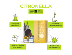 PHOOL LUXURY INCENSE Natural Incense Cones (Bundle Pack Of 4) I Citral Fragrances - Citronella, Eucalyptus, Lemongrass, Orange I 100% Organic Dhoop Cones | Natural Mosquito Repellents