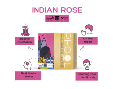 PHOOL LUXURY INCENSE Natural Incense Cones (Bundle Pack of 4) I Special Pack Floral Fragrances - Indian Rose, Tuberose, Lavender, Nagchampa I 100% Organic Dhoop Cones I Chemical & Charcoal Free