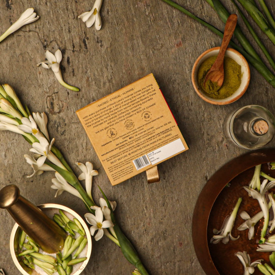 PHOOL LUXURY INCENSE Natural Incense Cones (Bundle Pack of 4) I Special Pack Floral Fragrances - Indian Rose, Tuberose, Lavender, Nagchampa I 100% Organic Dhoop Cones I Chemical & Charcoal Free