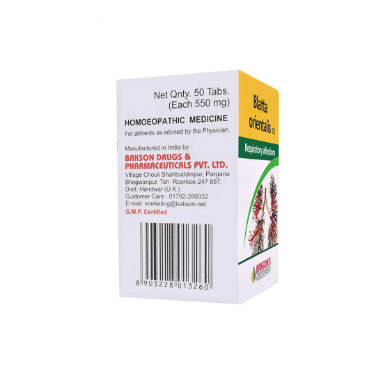 Dr. Bakshi's BAKSON'S HOMOEOPATHY BLATTA ORIENTALIS -1X-50TAB (Pack of 2)