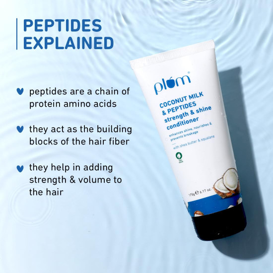 Plum Coconut Milk & Peptides Conditioner for Dull & Rough Hair | 175gm | Provides Soft, Smooth & Silky Hair I Enhances Shine, nourishes & prevents breakage | Women & Men I