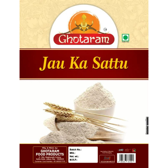 Ghotaram Jau Barley Sattu Protein Rich Sattu/High-fiber flour Sattu | Jao Sattu Low glycemic index flour|Roasted Hordeum vulgare flour-Cooling summer drink/Traditional Indian drink-5880g(pac 6x 980g)