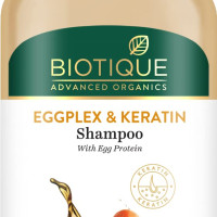 Biotique Eggplex & Keratin Shampoo for Thicker & Shinier Hair - Prevents Breakage, Gentle Cleanse | Protein Shampoo| For Men & Women - 300ml