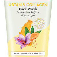 Biotique Ubtan & Collagen Face Wash for Tan Removal & Enhancing Skin Complexion - Gentle Exfoliation, Dead Skin Cell Removal| For Men & Women - 150ml