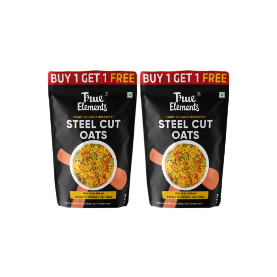 True Elements Steel Cut Oats 3kg (1.5kg Pack of 2) - Steel Cut Oats | 100% Wholegrain | Protein Rich Oats Breakfast | Healthy and Fibre Rich Breakfast True Elements Steel Cut Oats 3kg (1.5kg Pack of 2) - Steel Cut Oats | 100% Wholegrain | Protein Rich Oats Breakfast | Healthy and Fibre Rich Breakfast