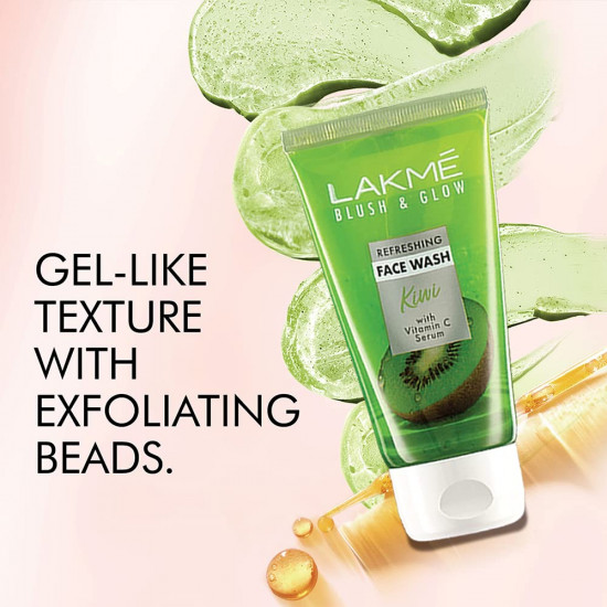 Lakme Blush & Glow Refreshing Kiwi Facewash, with Vitamin C Serum