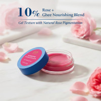 Blue Nectar Lip Tint Balm for Rosy Pink Tinted Lips | Naturally Tinted Balm for Dark Lips with Organic Ghee & Shea Butter | Long Lasting Lip Mosturizer (10g)