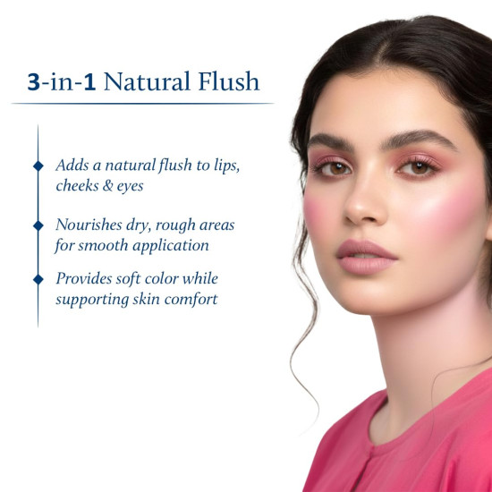 Blue Nectar Lip Tint Balm for Rosy Pink Tinted Lips | Naturally Tinted Balm for Dark Lips with Organic Ghee & Shea Butter | Long Lasting Lip Mosturizer (10g)