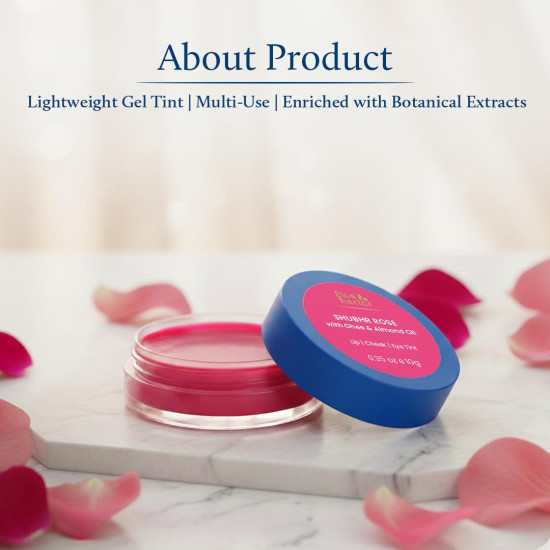 Blue Nectar Lip Tint Balm for Rosy Pink Tinted Lips | Naturally Tinted Balm for Dark Lips with Organic Ghee & Shea Butter | Long Lasting Lip Mosturizer (10g)