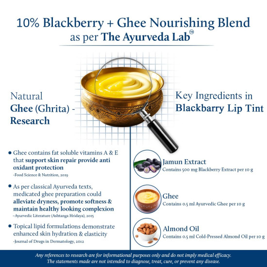 Blue Nectar Lip Tint Stain for Luscious Tinted Lips | Natural Blackberry Lip Moisturizer for Dry Skin | Organic Lip, Cheek & Eye Tint (10g) Blue Nectar Lip Tint Stain for Luscious Tinted Lips | Natural Blackberry Lip Moisturizer for Dry Skin | Organic Lip, Cheek & Eye Tint (10g)