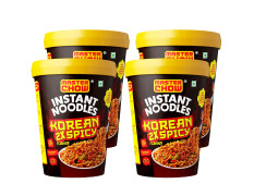 MasterChow Instant Cup Noodles - Korean 2X Noodles | Healthy Wheat Cup Noodles - Pack of 4-100g Each
