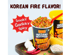 MasterChow Instant Cup Noodles - Korean 2X Noodles | Healthy Wheat Cup Noodles - Pack of 4-100g Each