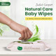 Mother Sparsh Natural Care Baby Wipes I 100% Plant Made Fabric From Forest Land | Gentle + Cleanse (with Grapefruit) Wet Wipes For Baby I Cotton Cloth Like Bigger Sheets | 60 Pcs (Pack of 2)