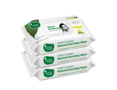 Mother Sparsh Natural Care Baby Wipes I 100% Plant Made Fabric From Forest Land | Fresh+Cleanse (with Cucumber) Plant Powered Wet Wipes For Baby I Cotton Cloth Like Bigger Sheets | 60 Pcs (Pack of 3)
