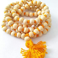 Generic Nilay Iskcon Krishna Tulsi Jaap Mala || 108 Beads Rosary Basil Tulsi For Jaap - Yellow